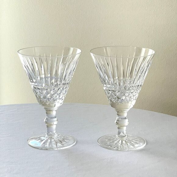 Waterford Other - Waterford Crystal Water Goblets Tramore Pattern(2) Footed Glasses 5 5/8" Tall
